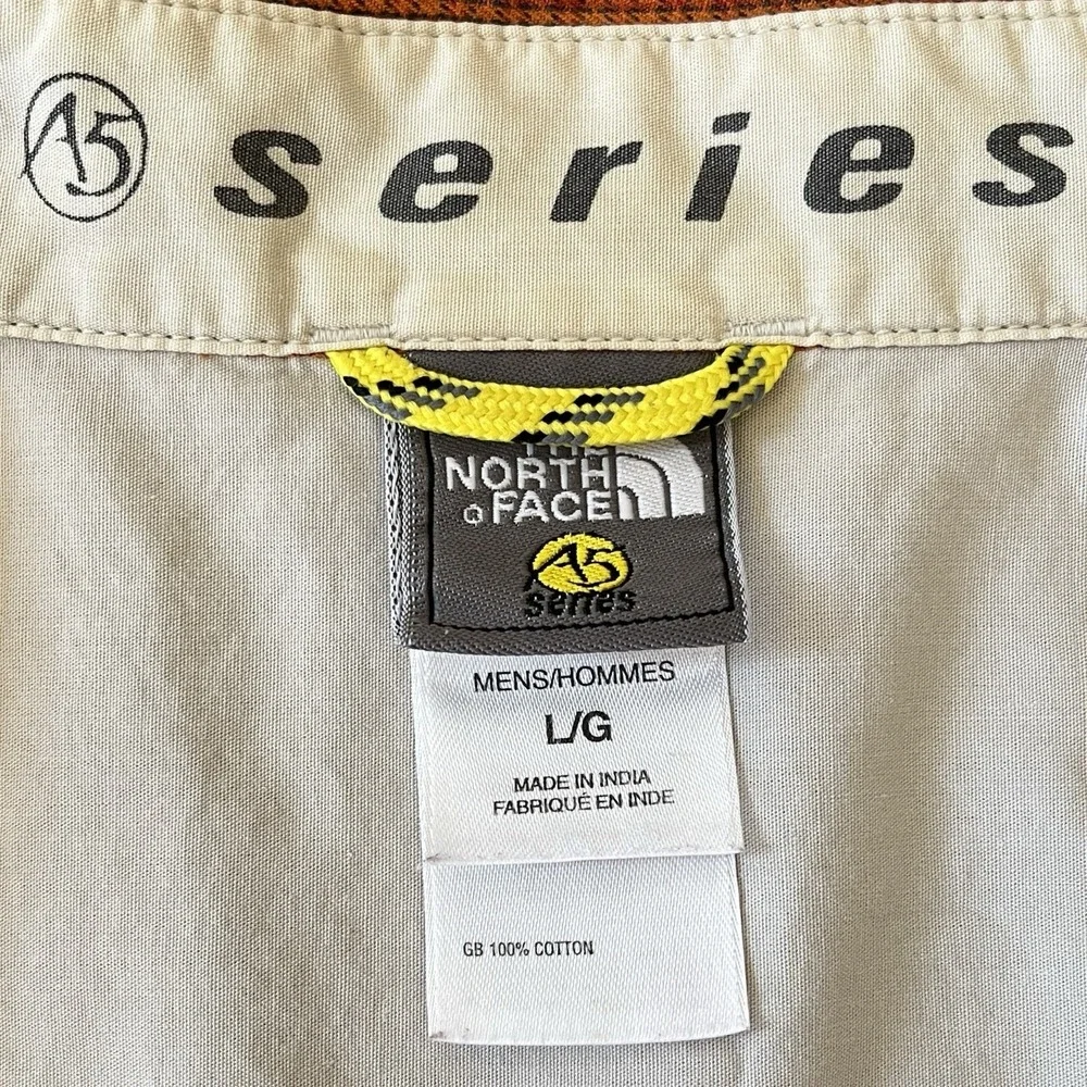 THE‎ NORTH FACE A5 Series Shirt Mens L Orange Long-Sleeve Button Up Hiking Camp